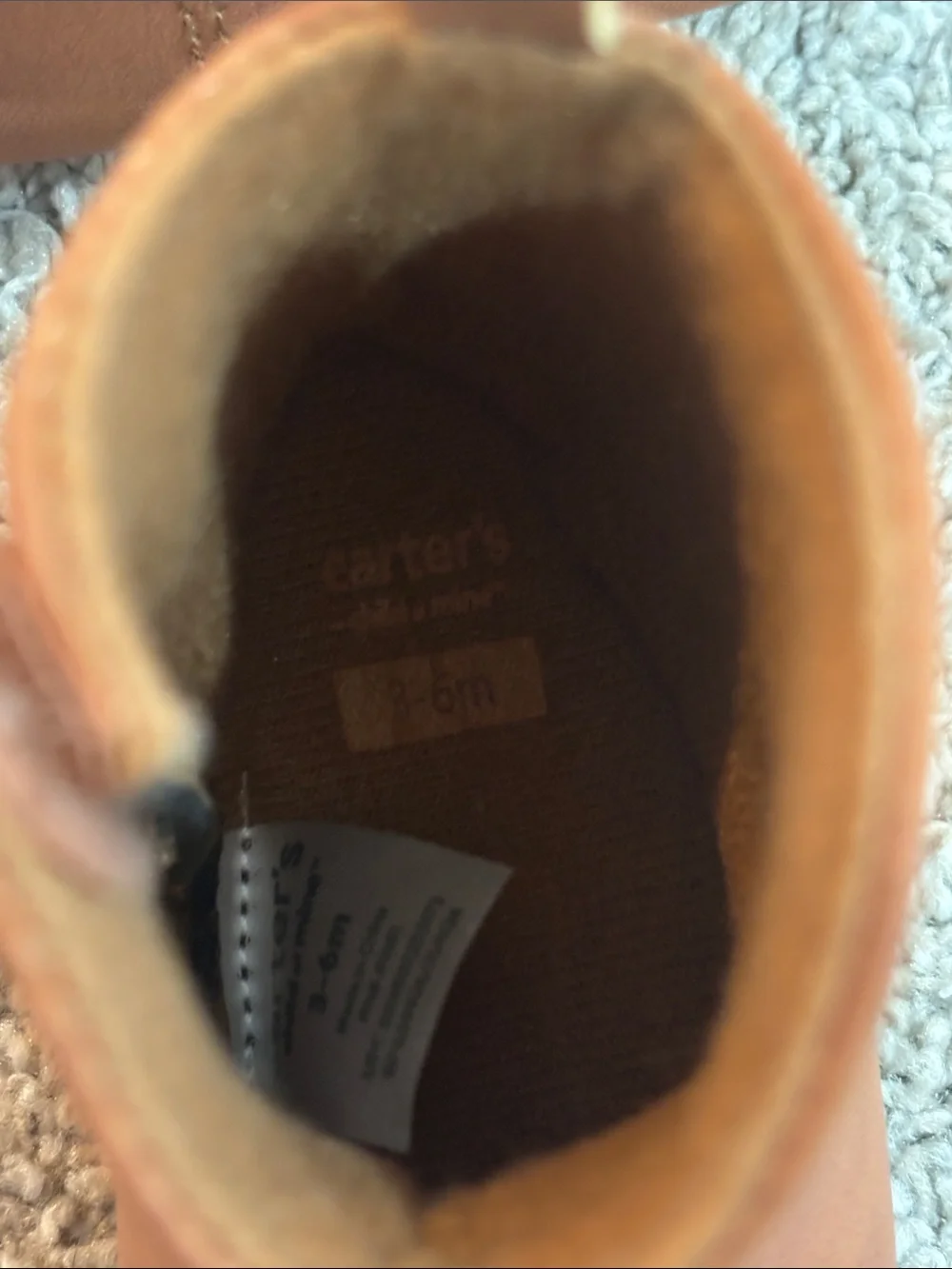 Carters Baby Brown Cowboy Booties - Soft Sole Ankle Boots